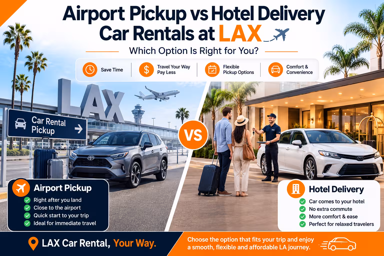 Airport Pickup vs Hotel Delivery Car Rentals in Los Angeles