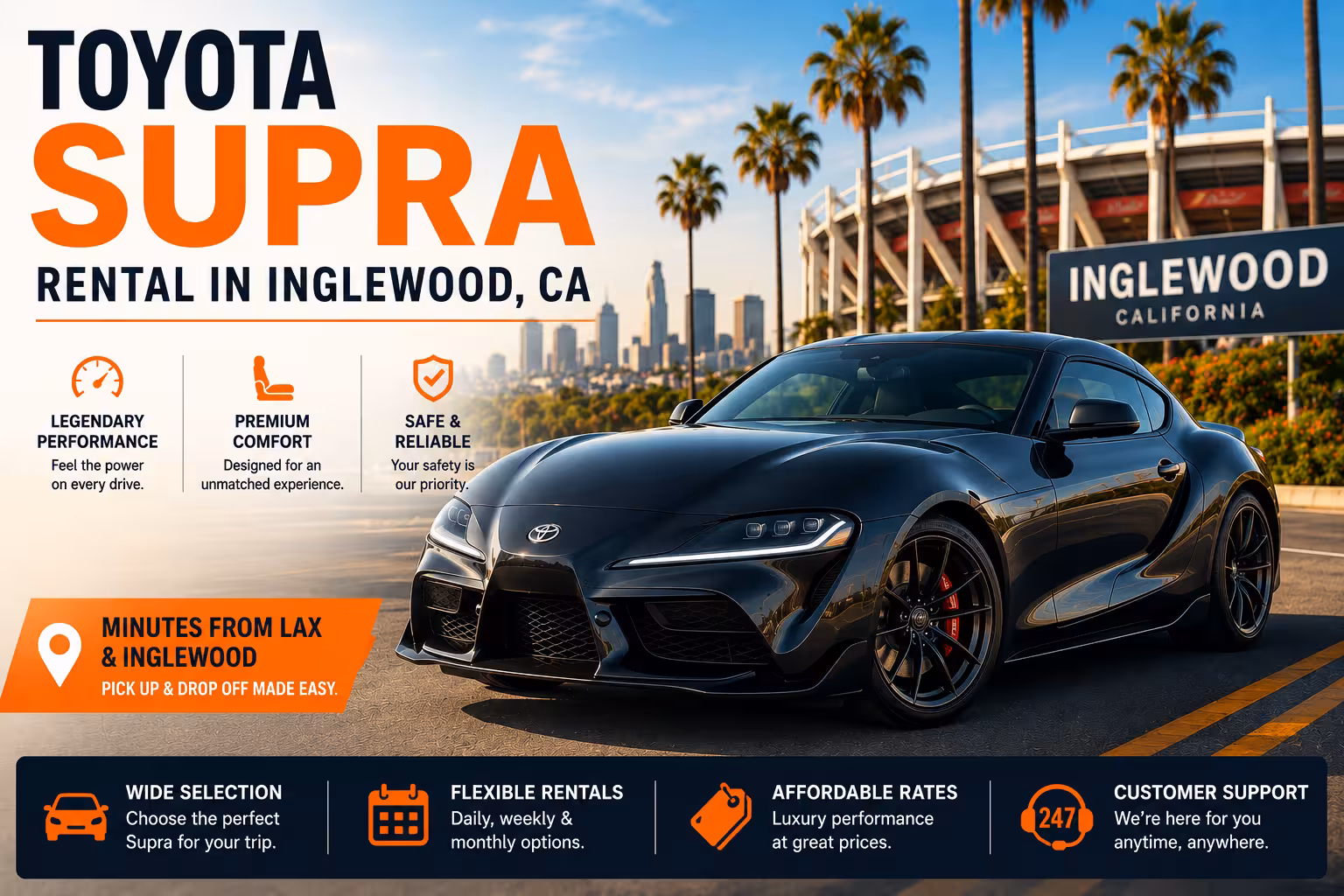 Toyota Supra Rental Inglewood CA Sports Car Experience