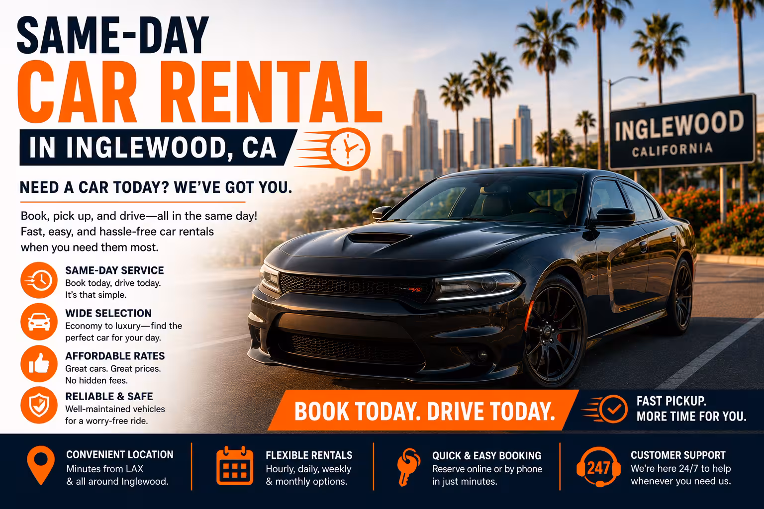 Same Day Car Rental in Inglewood CA